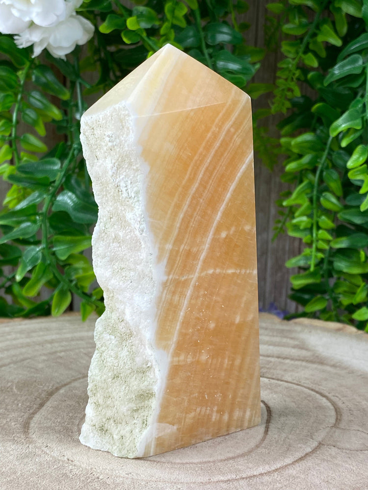 Elements of Avebury Crystals Orange Calcite Slice