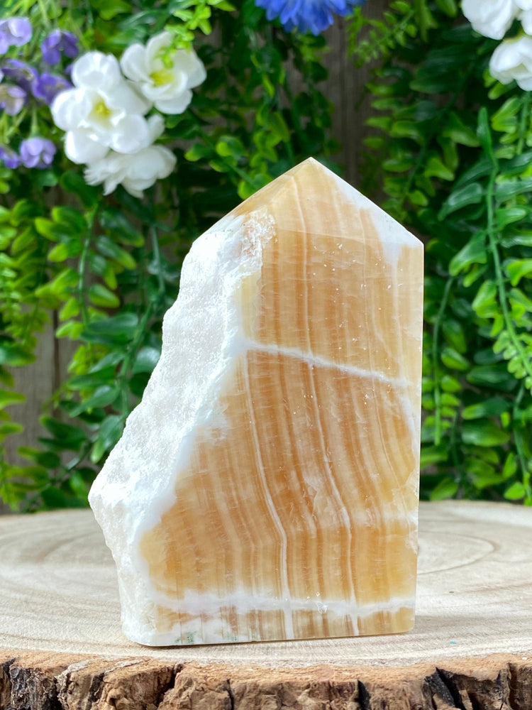 Elements of Avebury Crystals Orange Calcite Slice