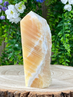 Elements of Avebury Crystals Orange Calcite Slice