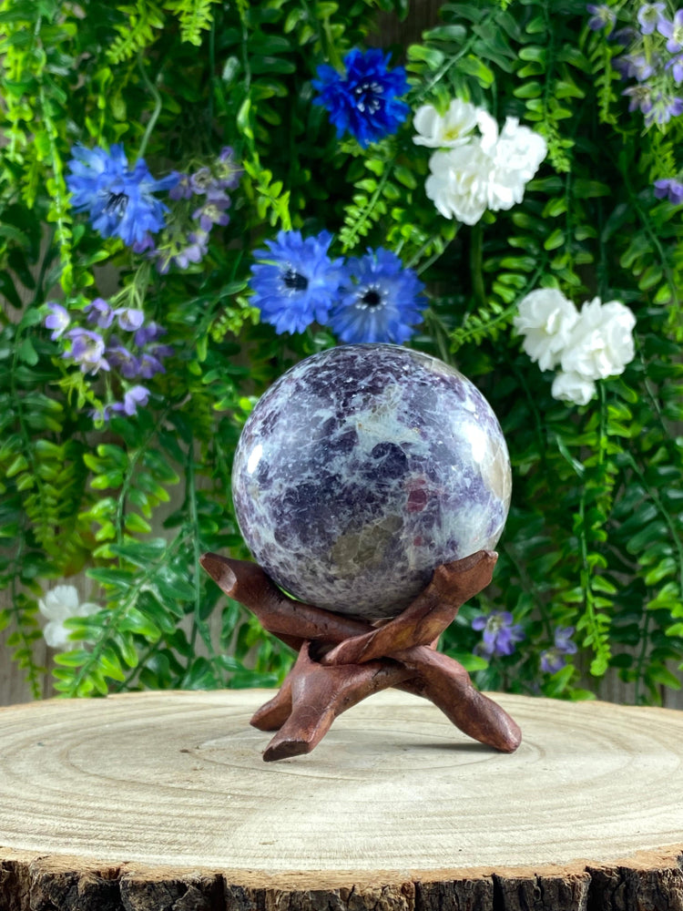 Pink Tourmaline in Lepidolite Sphere