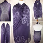 Purple Shawl with Hearts as Four Leaf Clovers Print