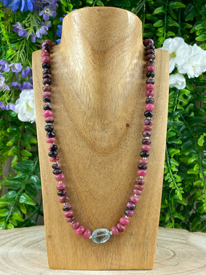 Elements of Avebury Rhodonite and Blue Topaz Necklace