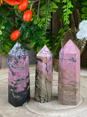 Elements of Avebury Crystal Rhodonite Tower