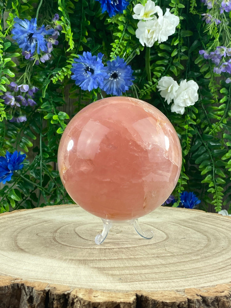 Elements of Avebury Rose Quartz Sphere with Golden Healer Inclusions