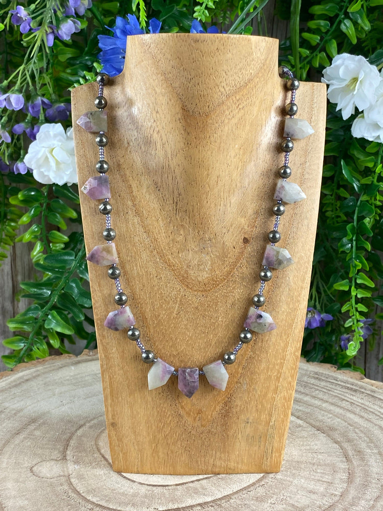 Elements of Avebury Ruby in Quartz and Pyrite Necklace