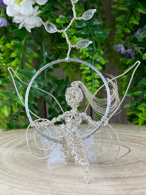 Elements of Avebury Local artist Silver Plated Hanging Hoop Faery