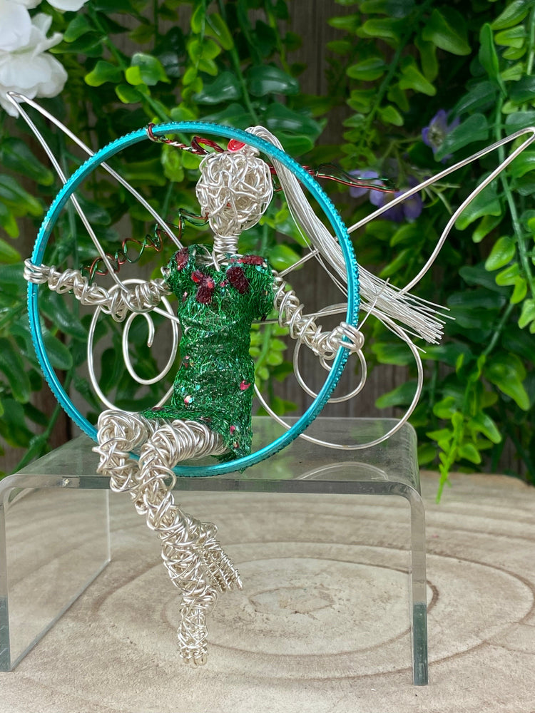 Elements of Avebury Local artist Silver Plated Hanging Hoop Faery