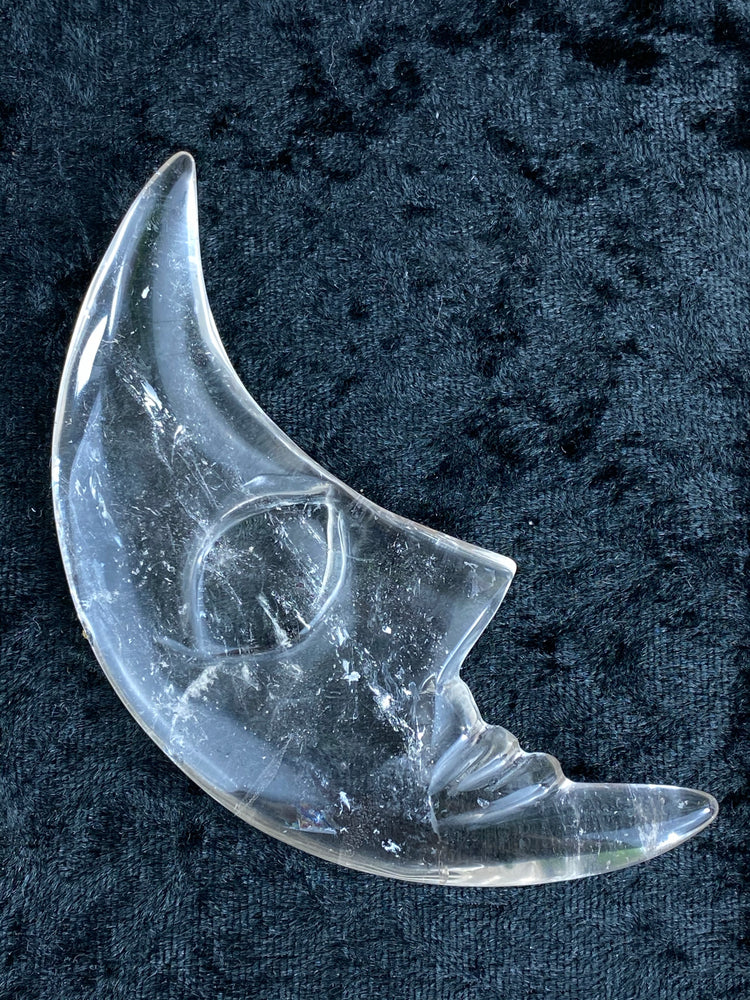 Clear Quartz Moon with Stand